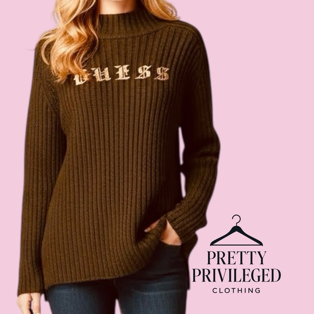 Vintage Guess Knit Ribbed Turtleneck Sweater